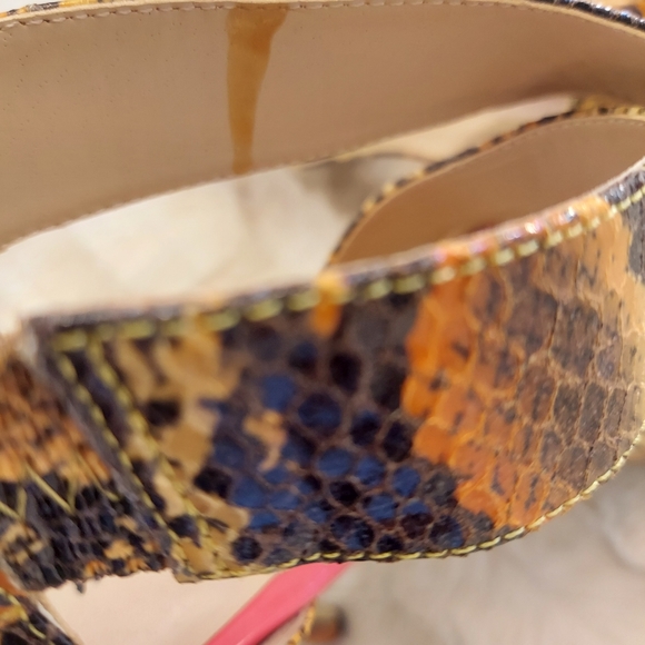 Michael Antonio snakeskin print platform heels sandals SZ 7.5 generous fit - Picture 8 of 13